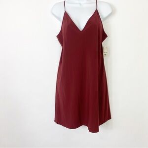 DVF Strap Slip Dress Spaghetti Burgundy Sexy Elegant Classy Party S